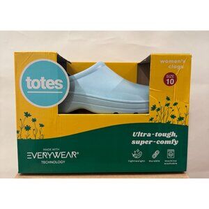 Totes Womens Clogs Size 10 Light Blue Rubberlon